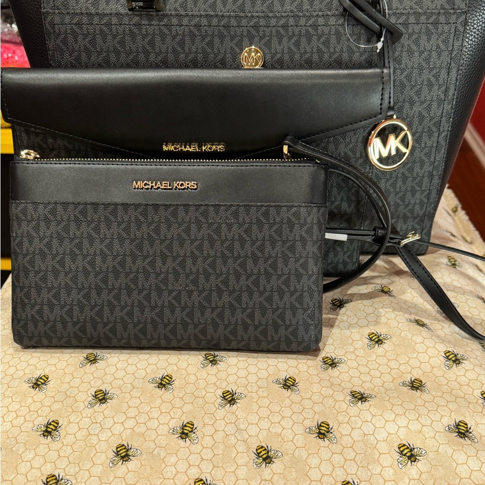 Michael Kors Black Bag Set